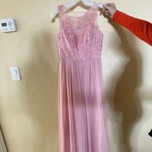 David's Bridal Pink Maxi Dress